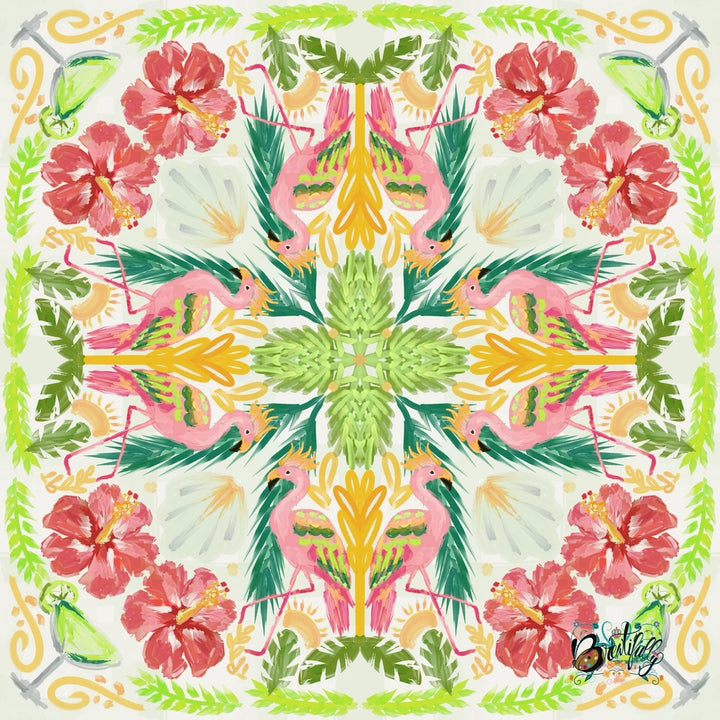 Summer Flamingo Mahjong Mat