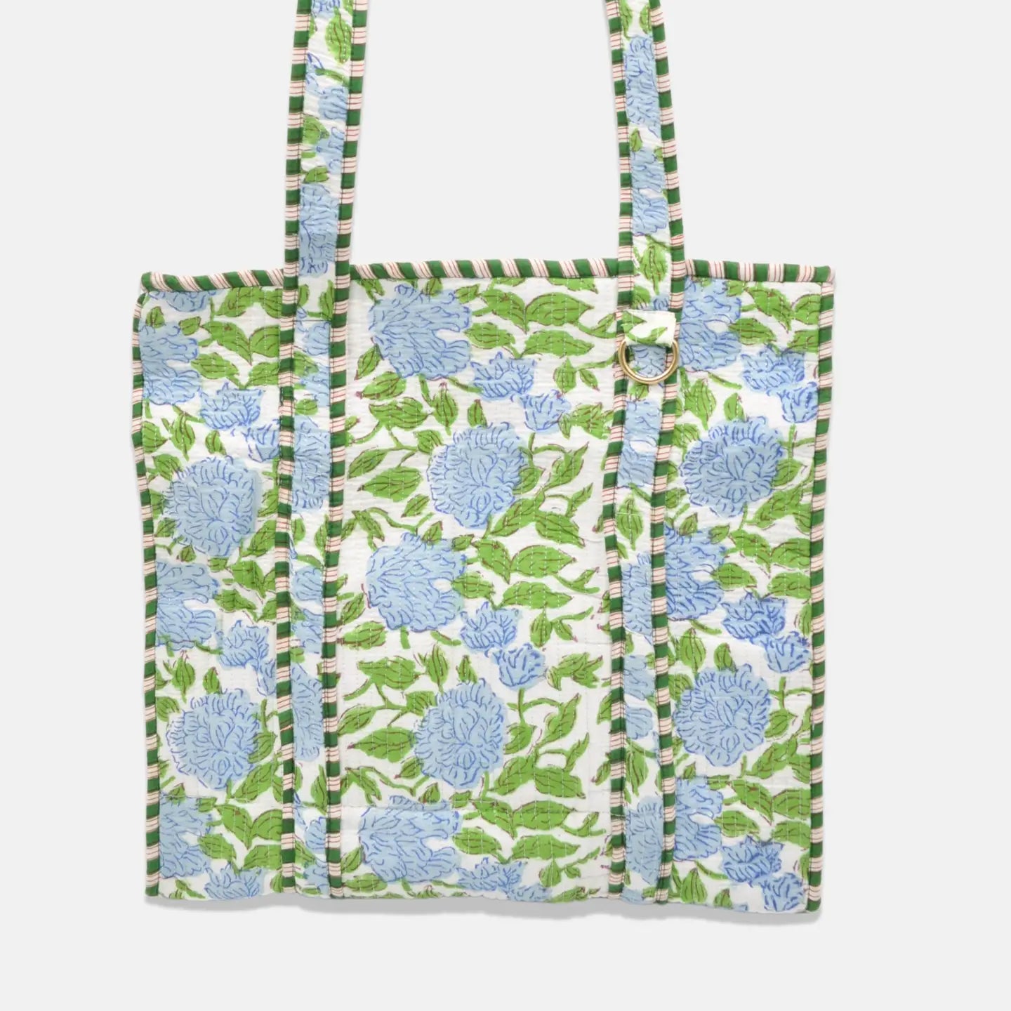 Quilted Floral Tote Bag