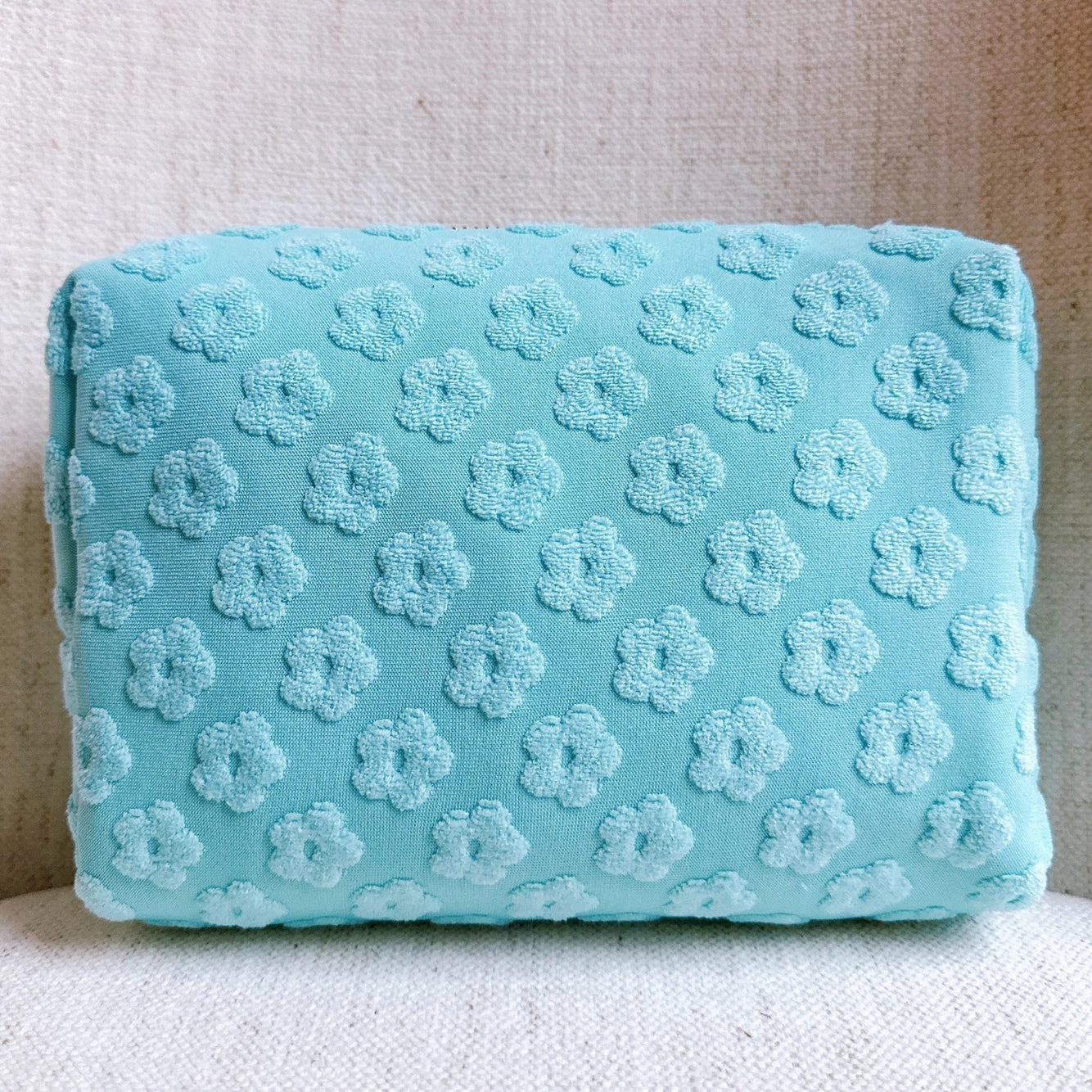 Embossed Daisy Cosmetic Pouch