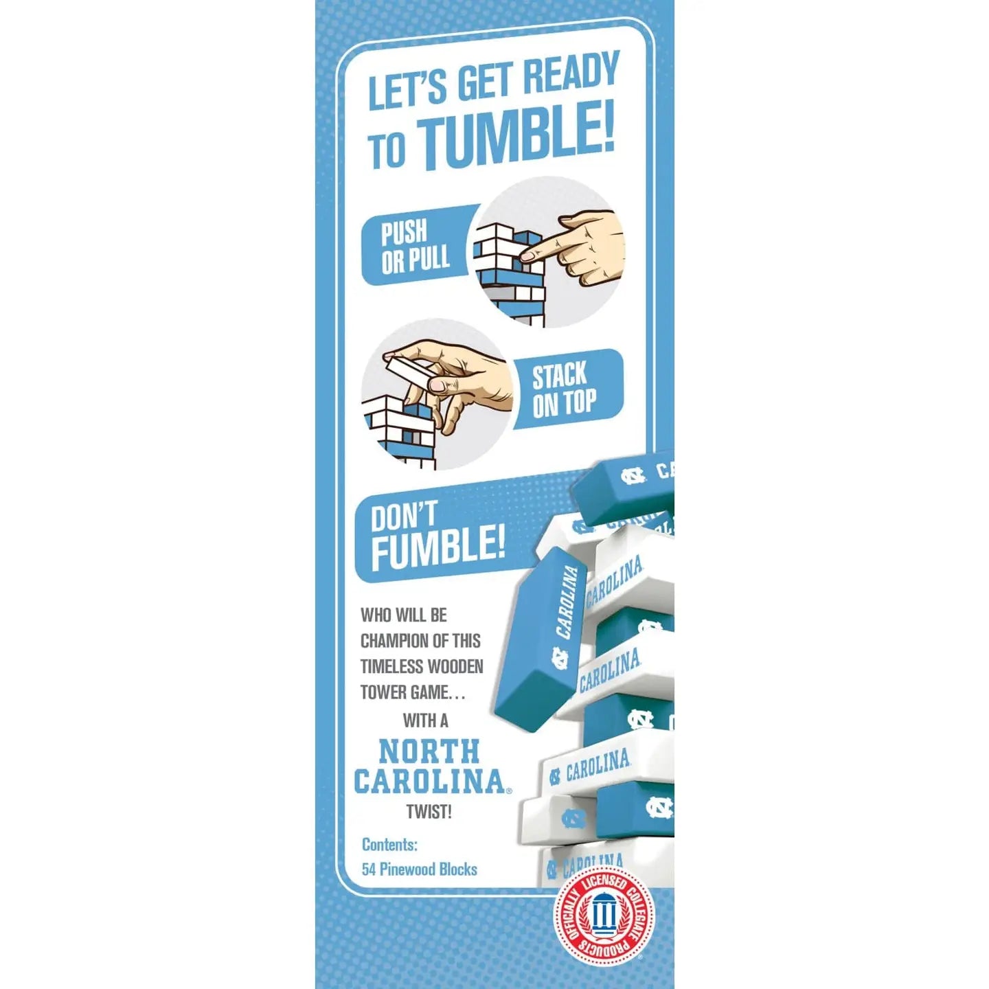 UNC Tar Heels Tumble Tower Game