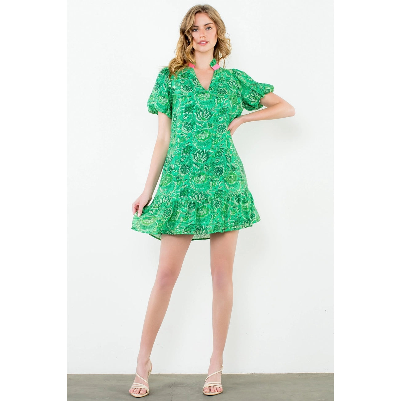 Cecilia Green Floral Dress