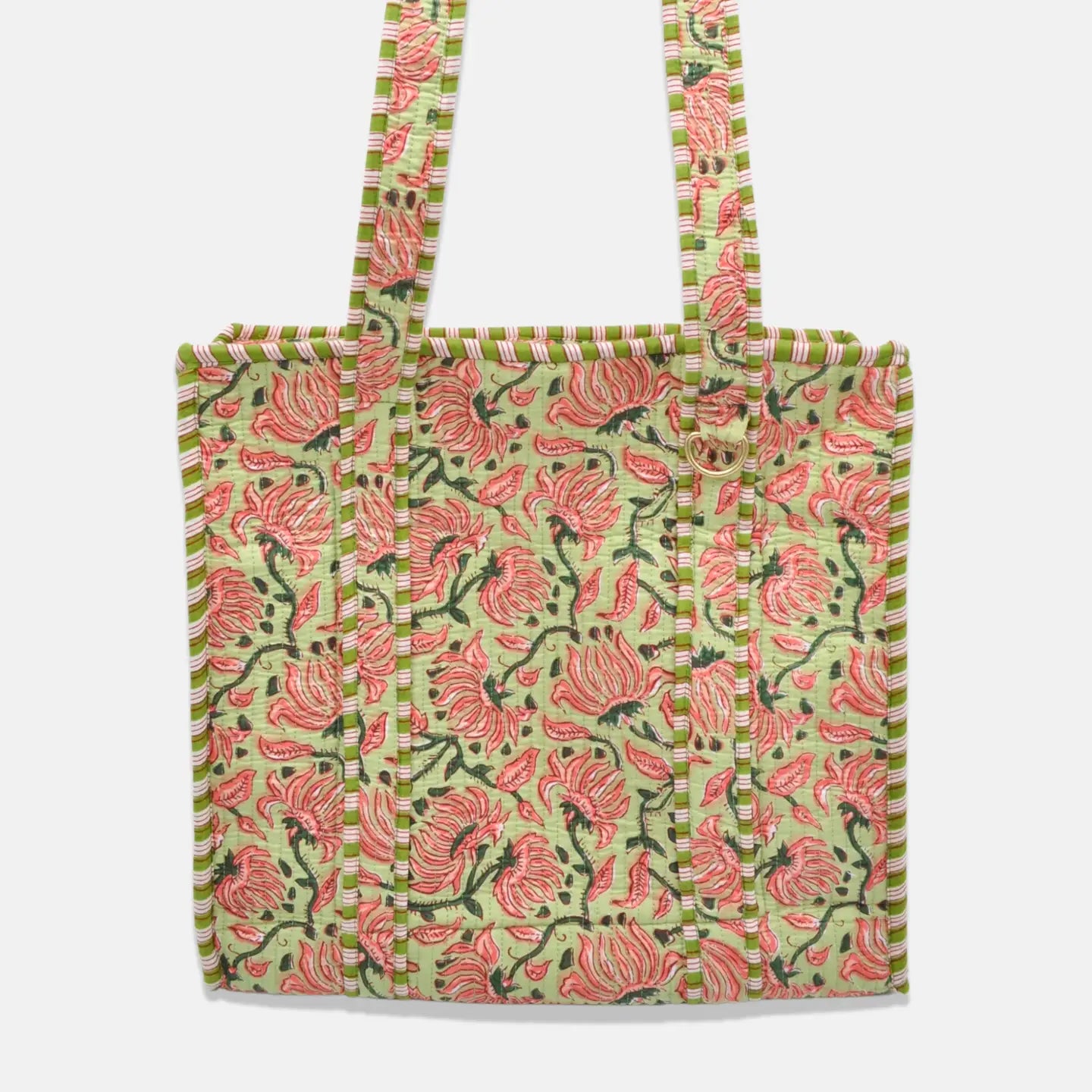 Quilted Floral Tote Bag
