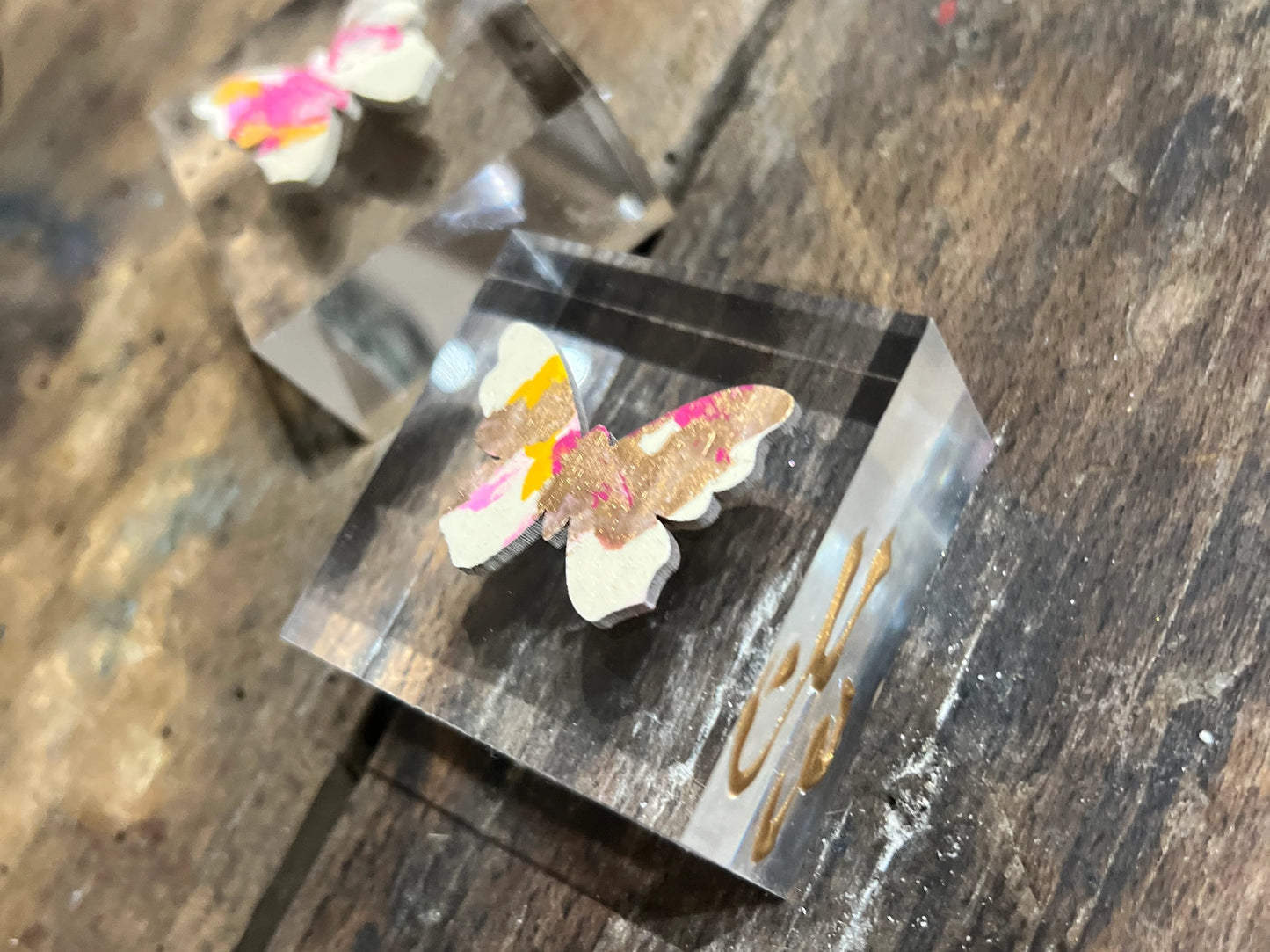 Butterfly on Lucite Mini Art