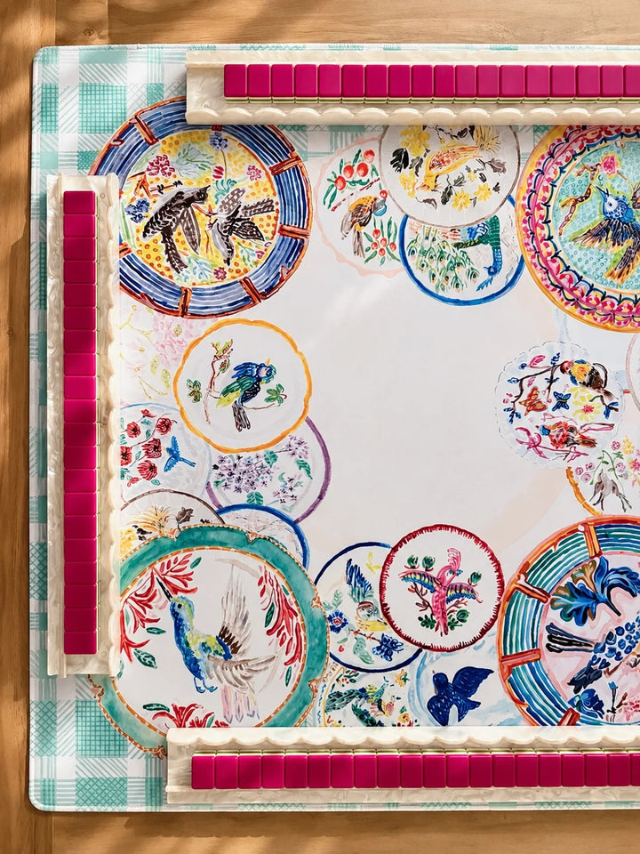 Pretty Colorful Plates Mahjong Mat