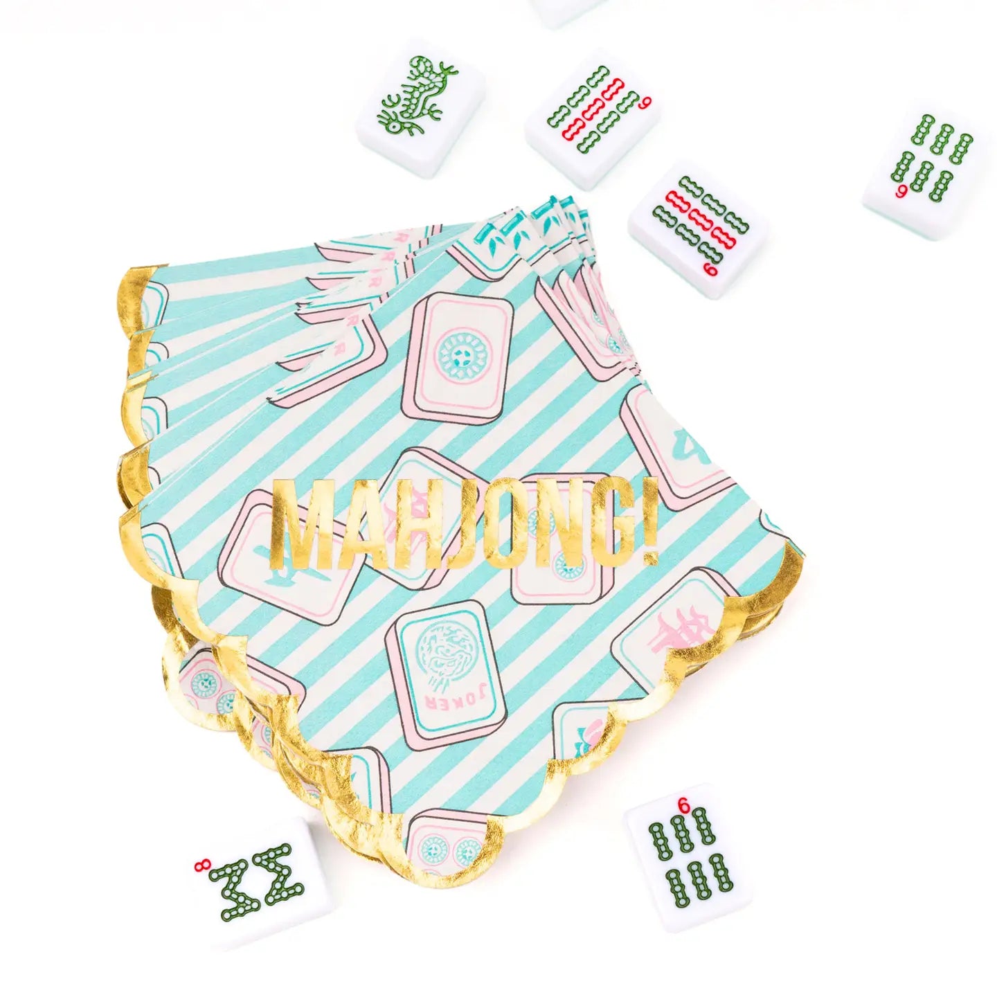 Mahjong Striped Cocktail Napkins