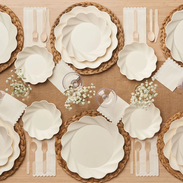 Cream Eco Dinner Plate 8/PK