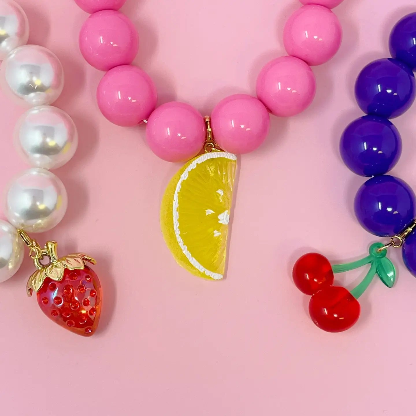 Colored Bobble Fruit Necklace