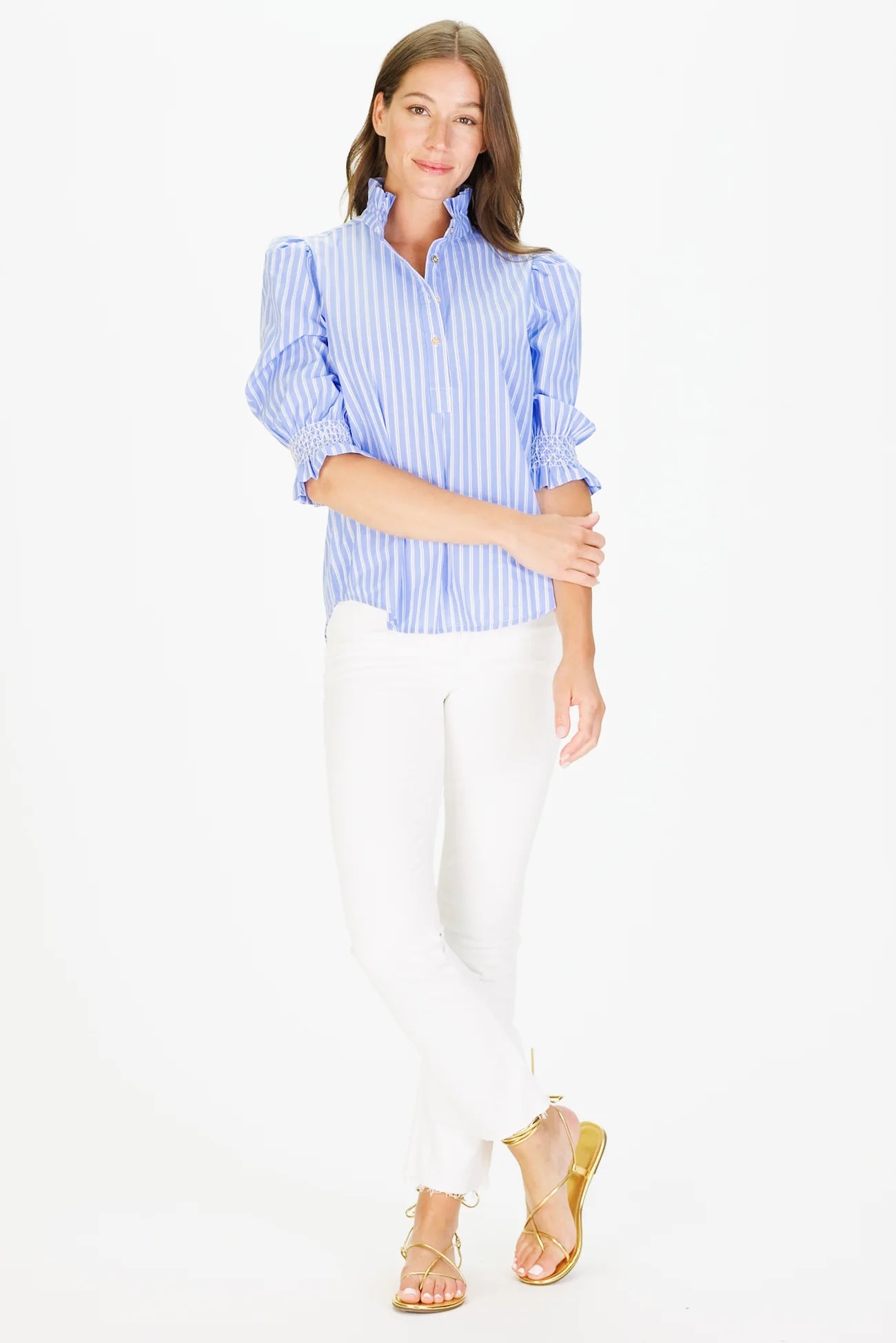 Percy Light Blue Striped Popover