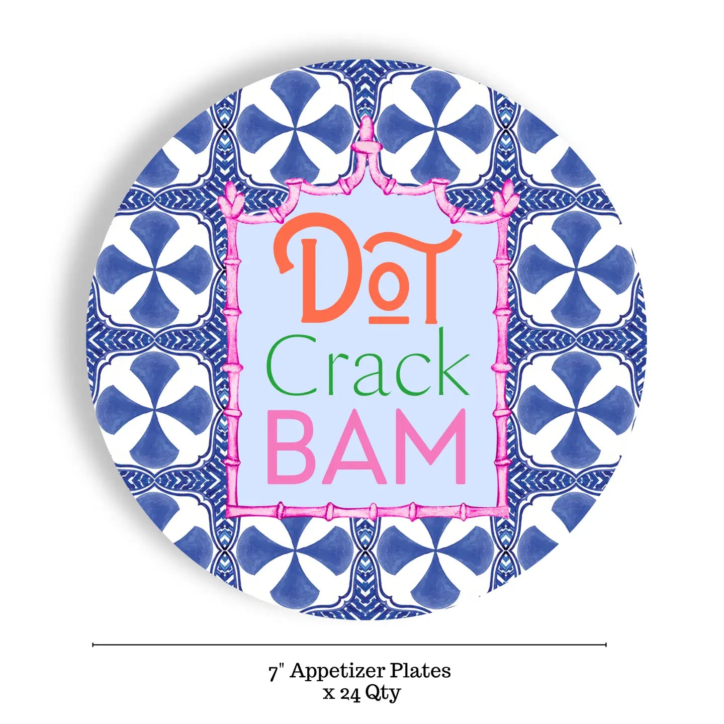 Blue Dot Crack Bam Appetizer Plates Set/24