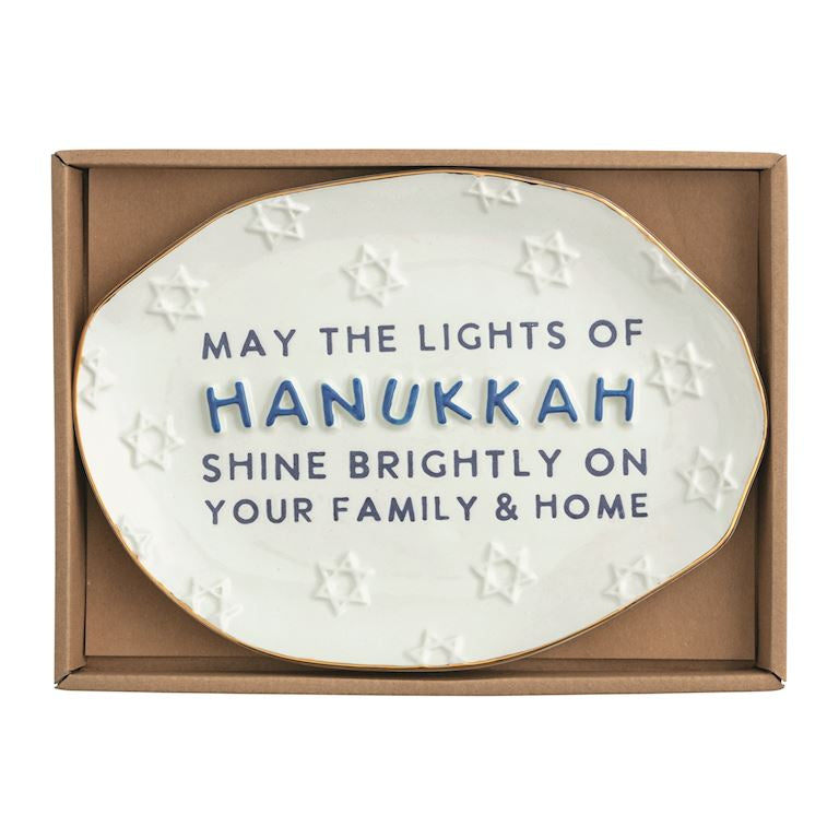 Hanukkah Sentiment Oval Plate