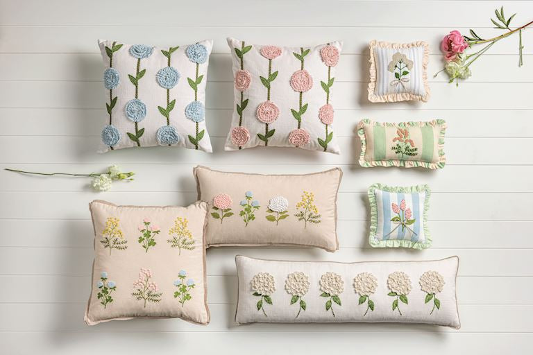 Floral Embroidered Pillow