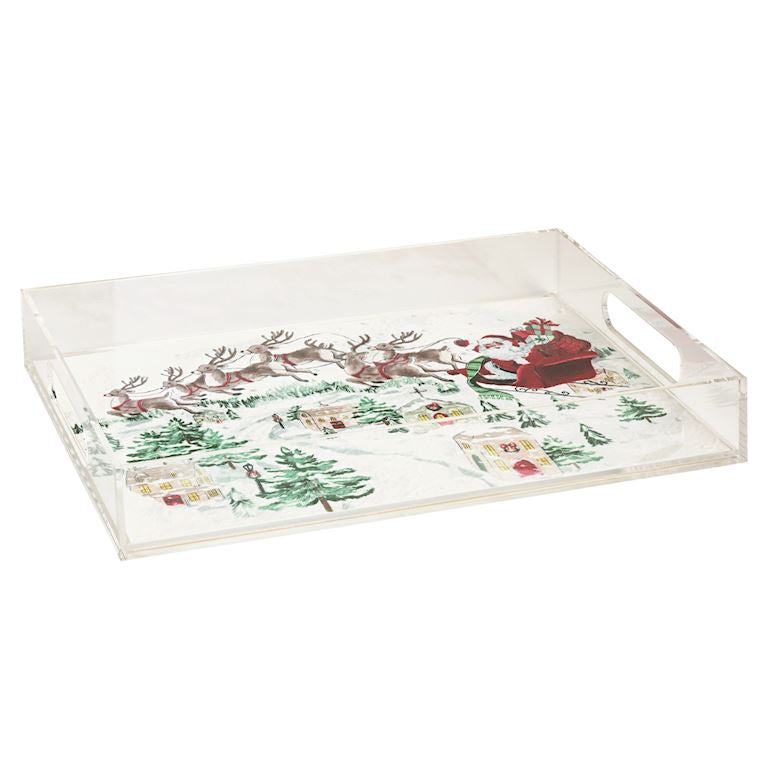 Santa Scene Acrylic Tray