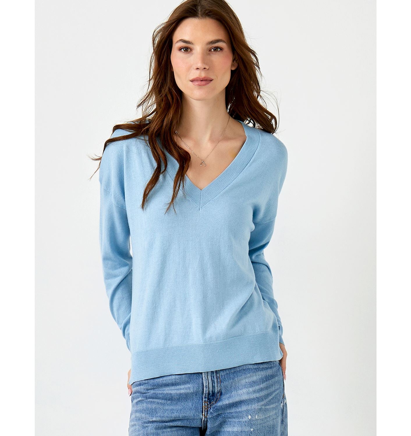 Ellie Cashmere Blend V Neck Sweater