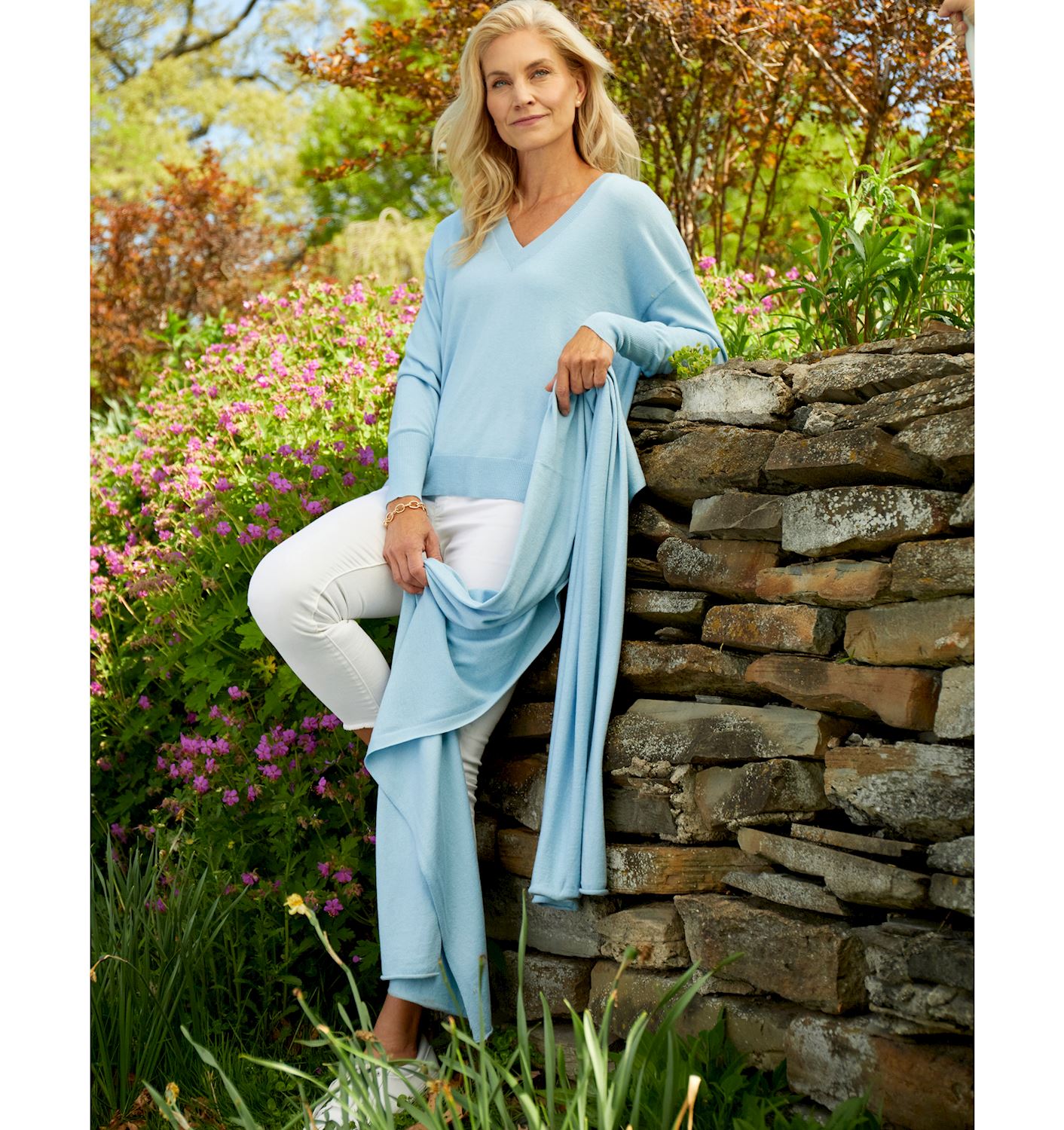 Ellie Cashmere Blend V Neck Sweater