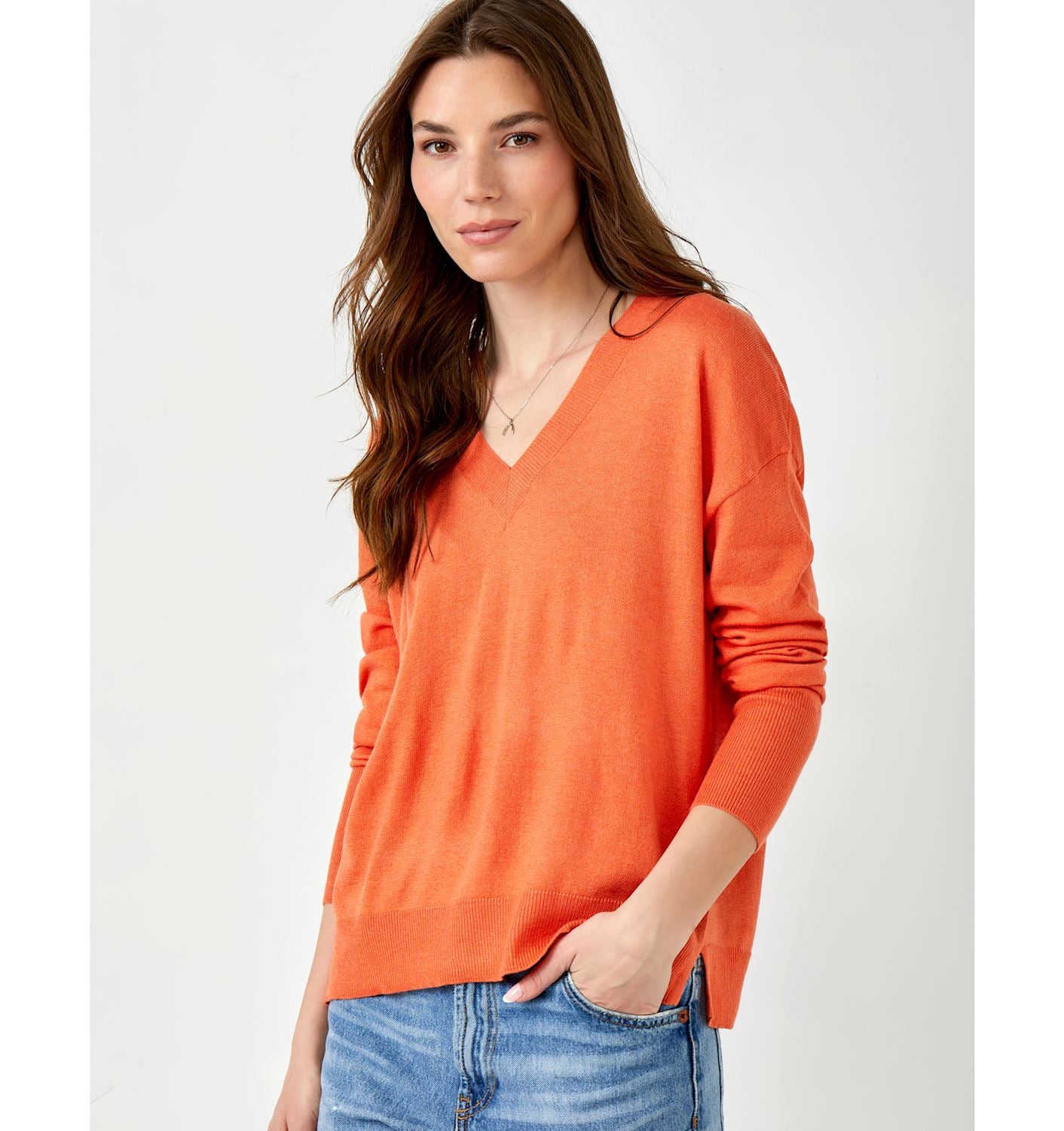 Ellie Cashmere Blend V Neck Sweater