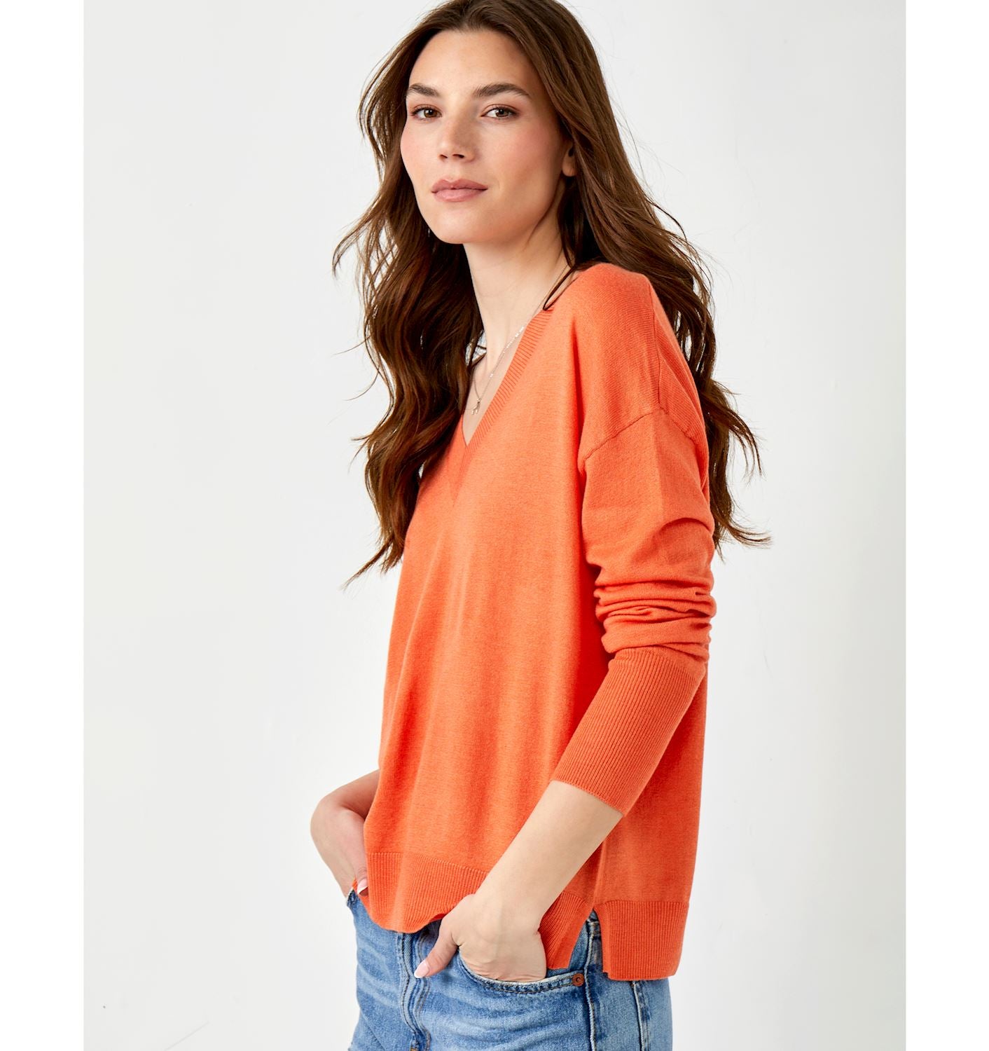 Ellie Cashmere Blend V Neck Sweater