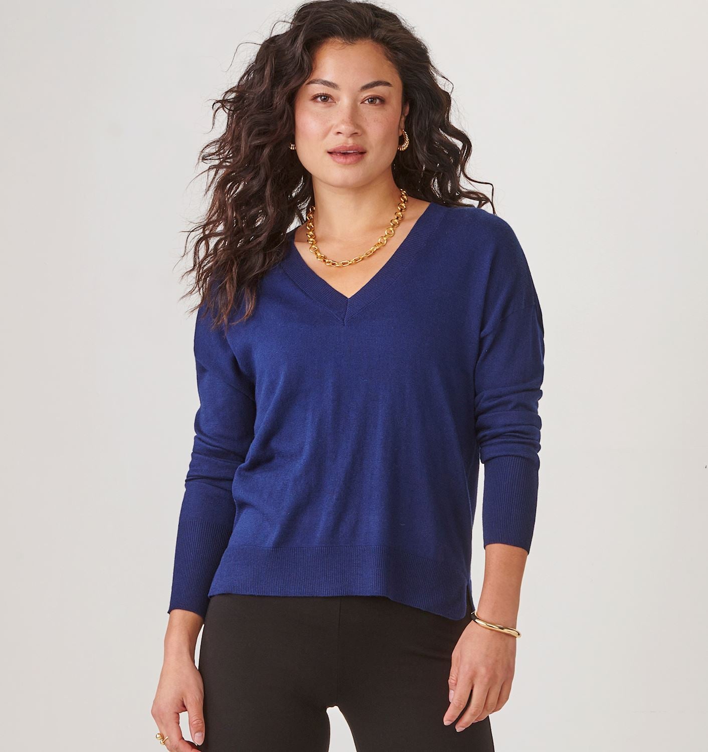 Ellie Cashmere Blend V Neck Sweater
