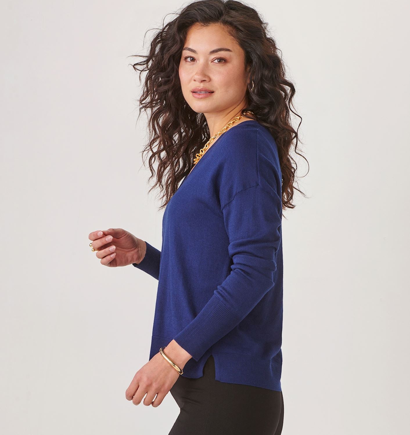 Ellie Cashmere Blend V Neck Sweater