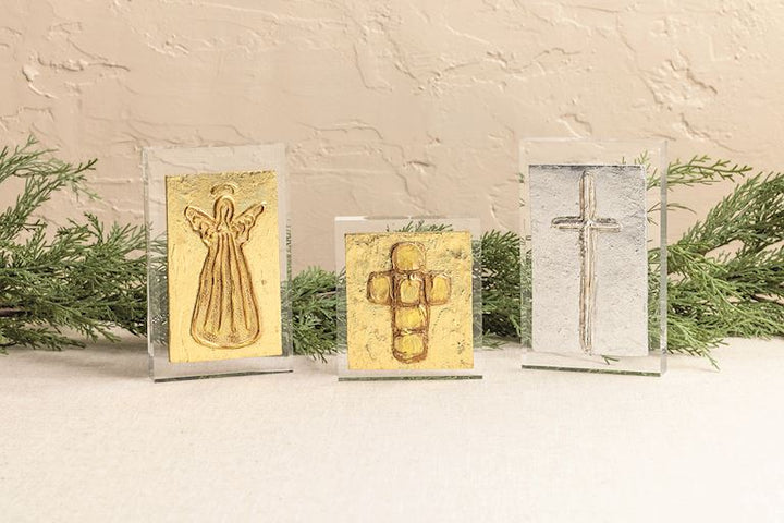 Large Silver Cross Acrylic Plaque