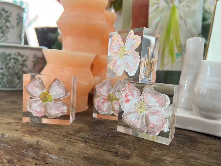 Dogwood Flower on Lucite Mini Art