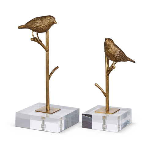 Gold Bird on Branch Decor