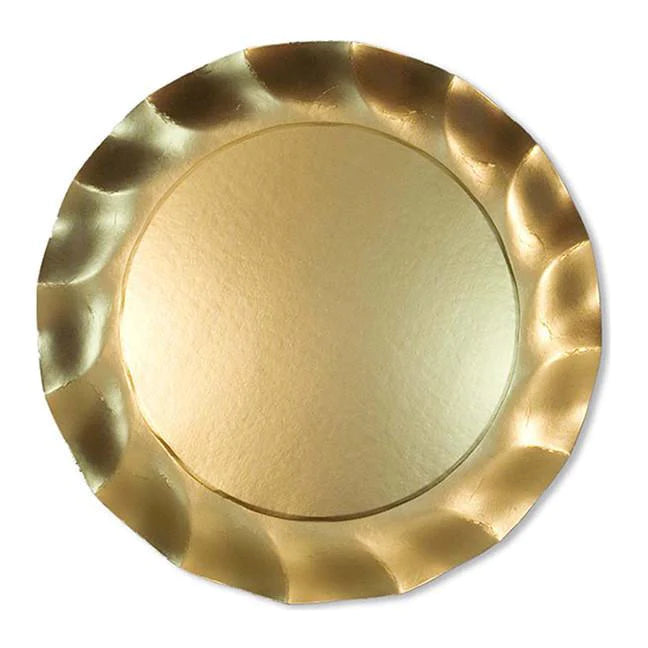 Satin Gold Wavy Charger 8/PK