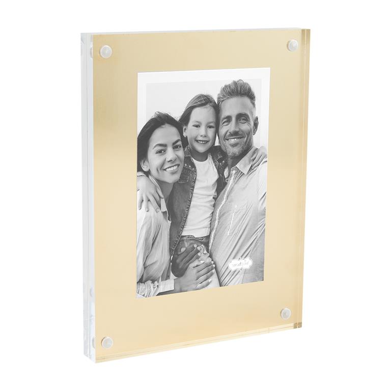 Acrylic & Brass Photo Frame