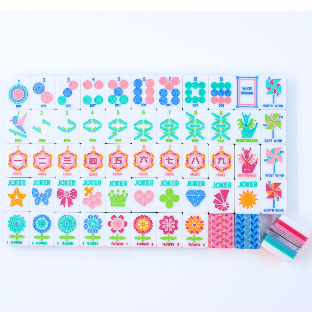 Crystal Prism Mahjong Tile Set