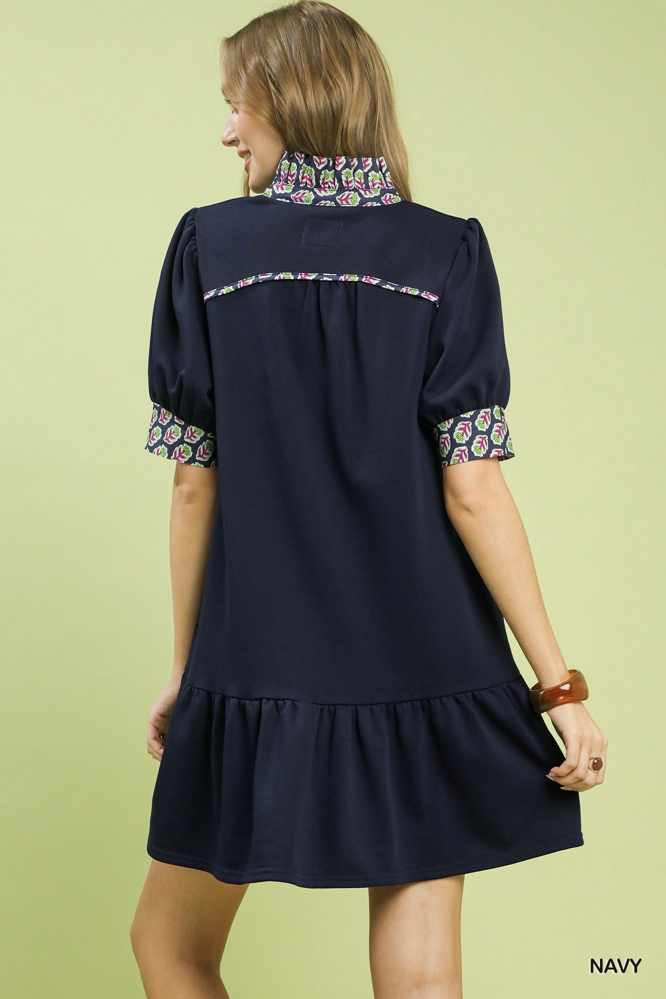 Teri Navy French Terry Dress
