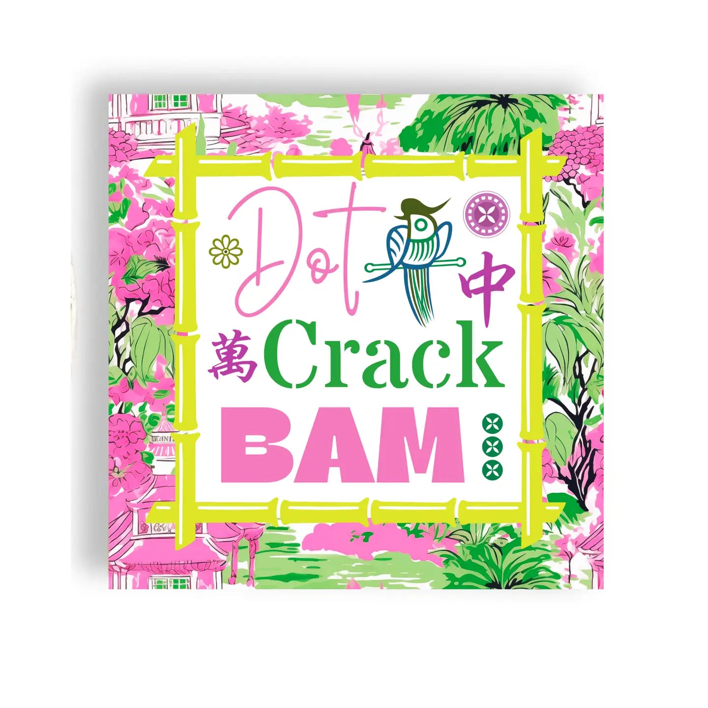 Dot Crack Bam Mahjong Cocktail Napkins