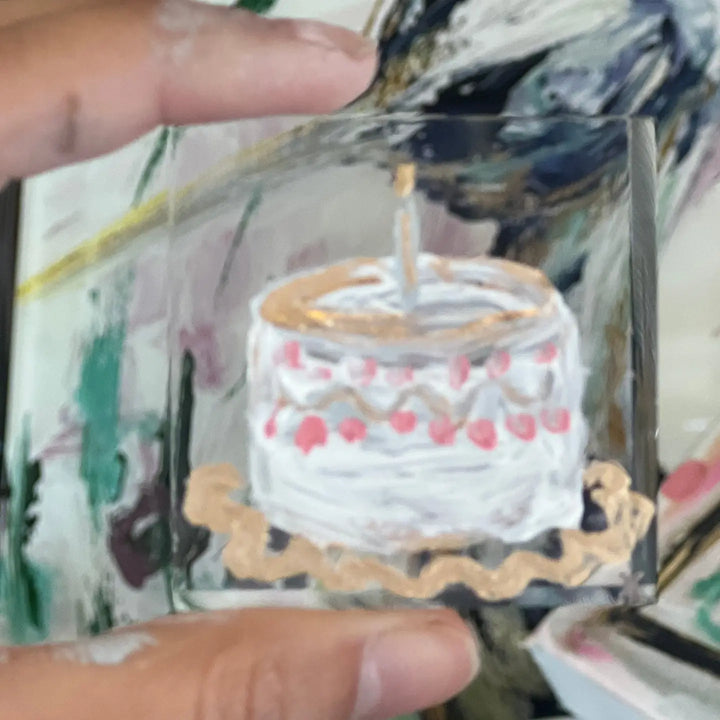 Birthday Cake on Lucite Mini Art