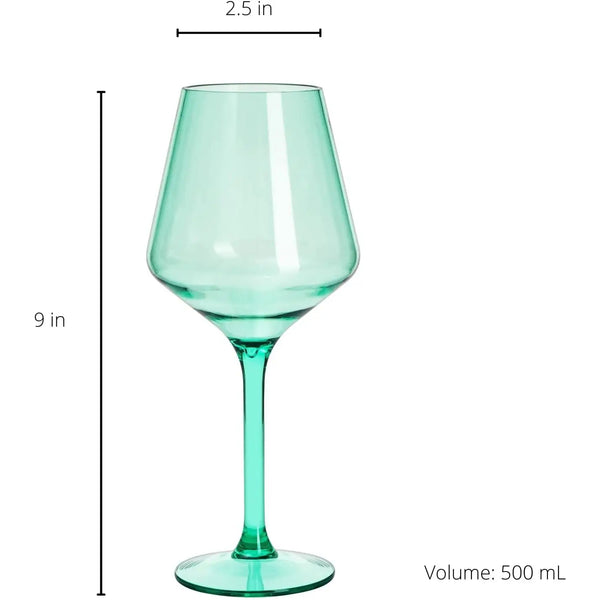 Colored Acrylic Wine Glasses Set/6