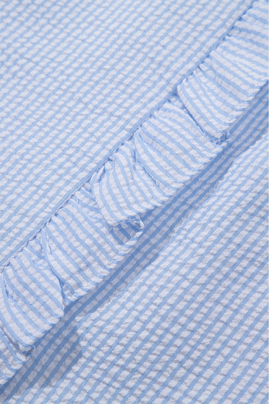 Nora Blue Seersucker Top