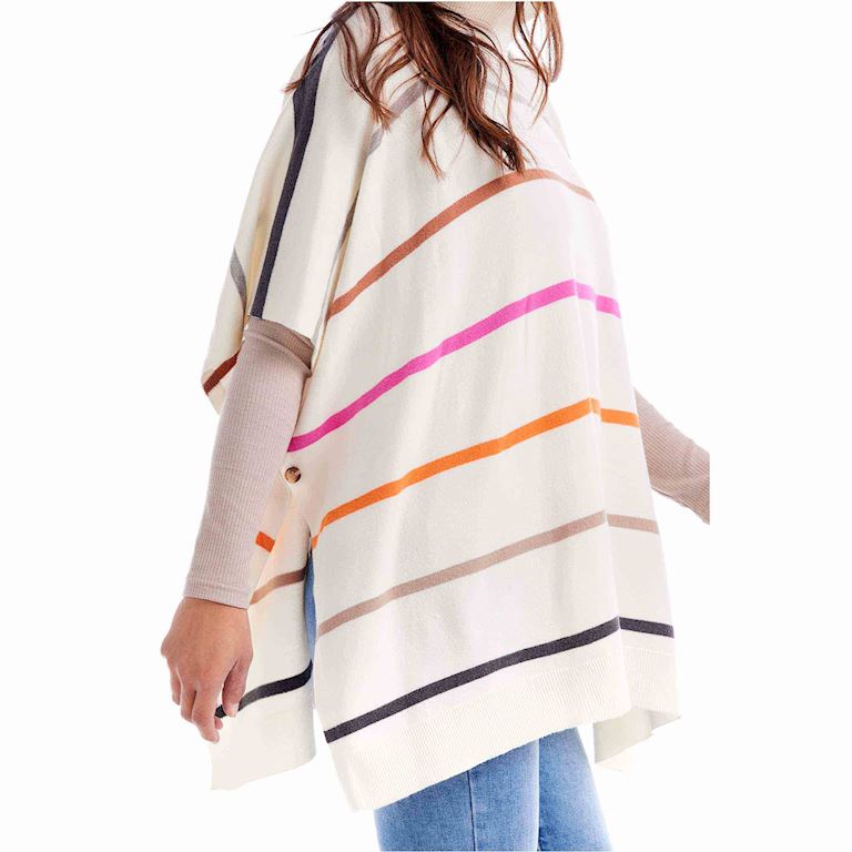 Juno Striped Sweater Poncho