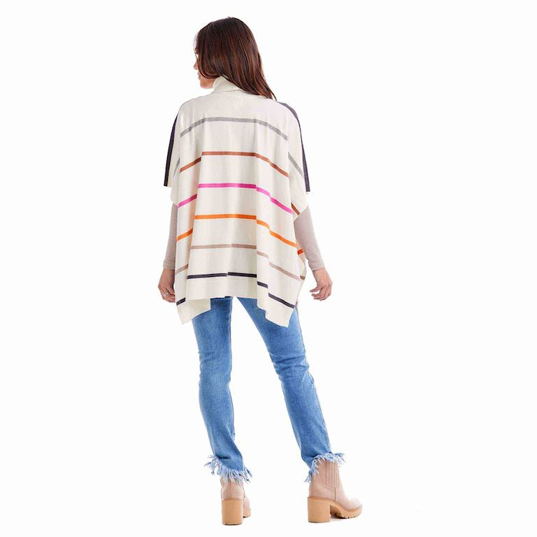 Juno Striped Sweater Poncho