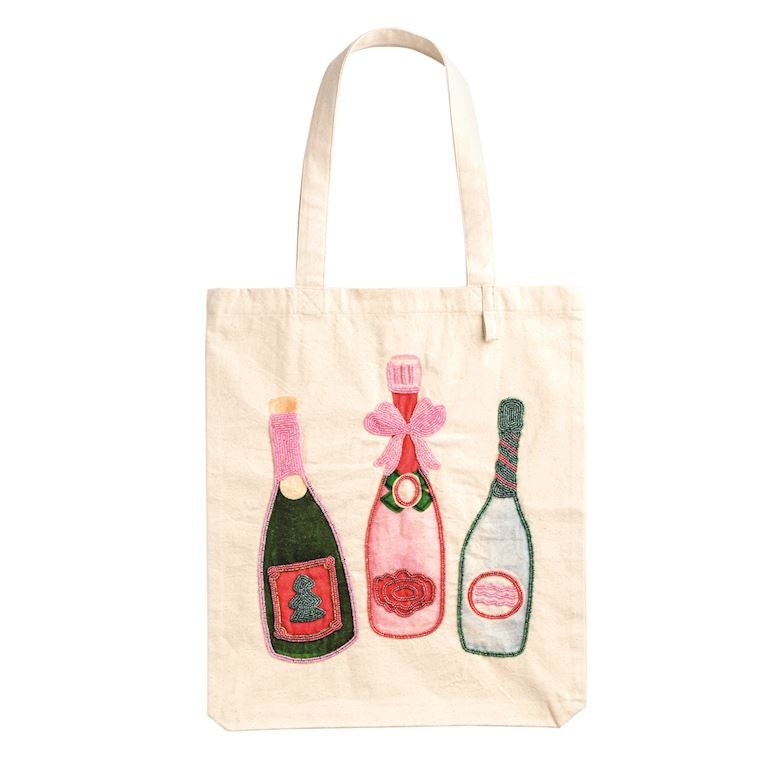 Holiday Bar Beaded Tote Bag