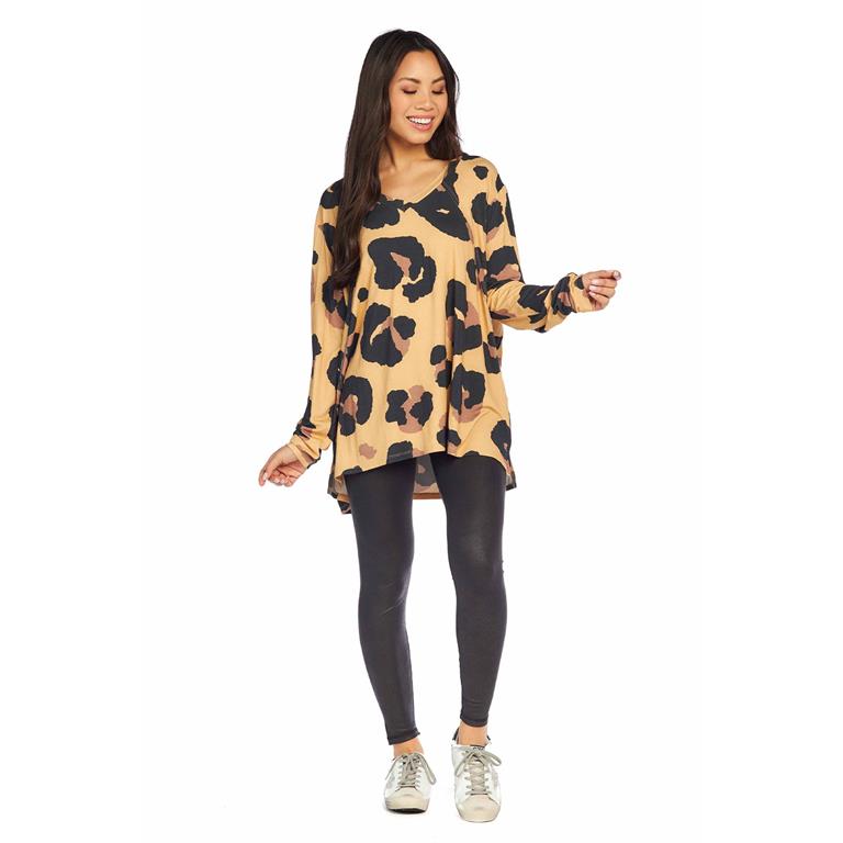 Crew Oversized Animal Print T Shirt OS