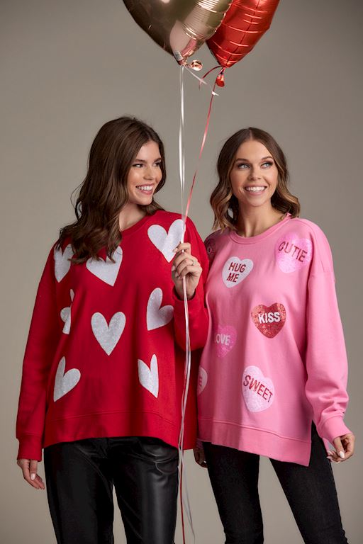 Valentine's Sequin Sweatshirt One Size