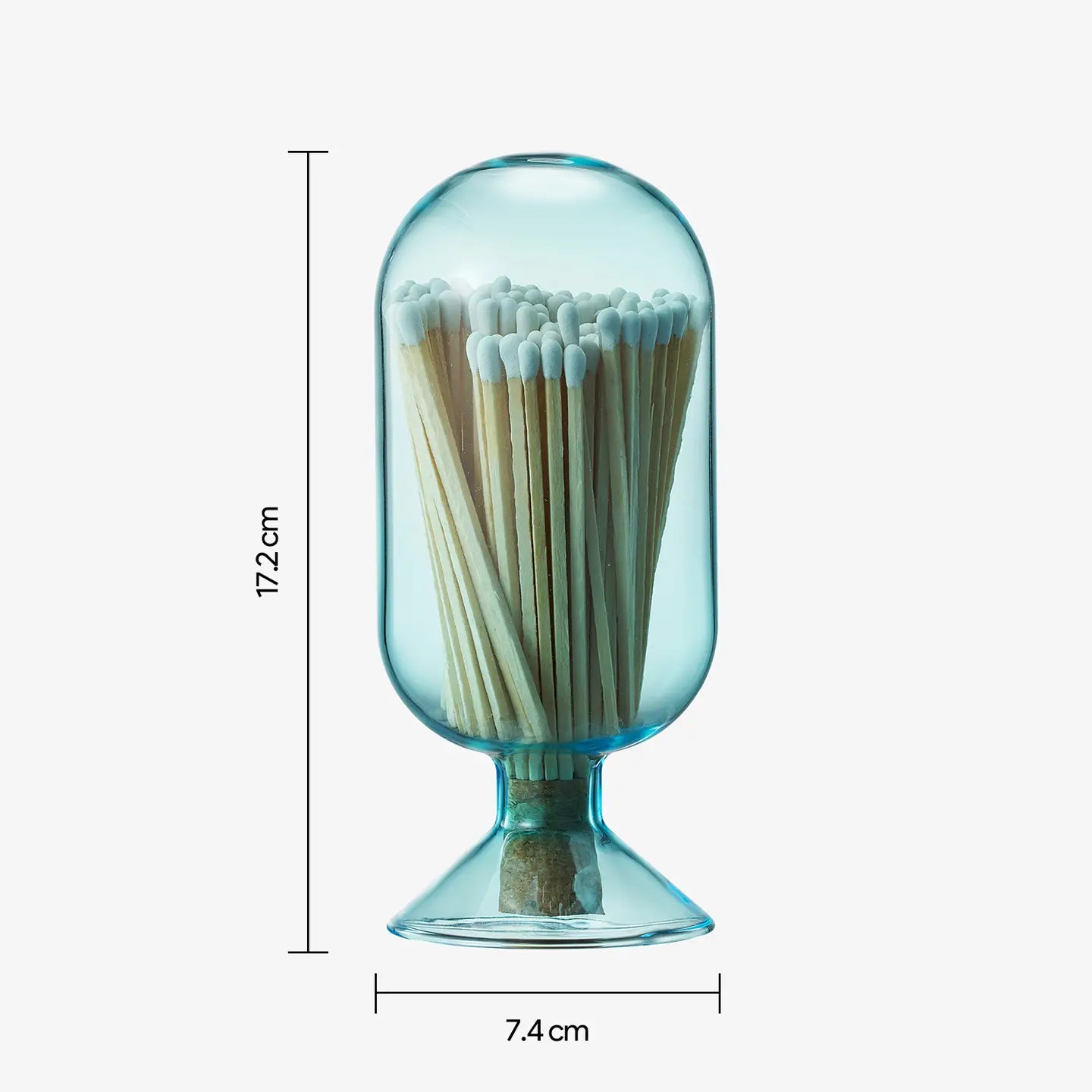 Blue Glass Match Cloche