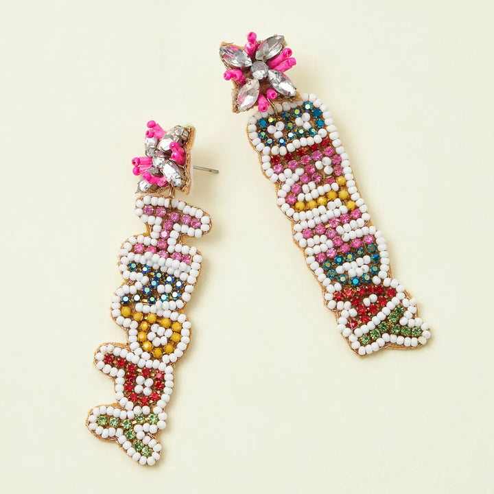 Happy Birthday Bead Earrings