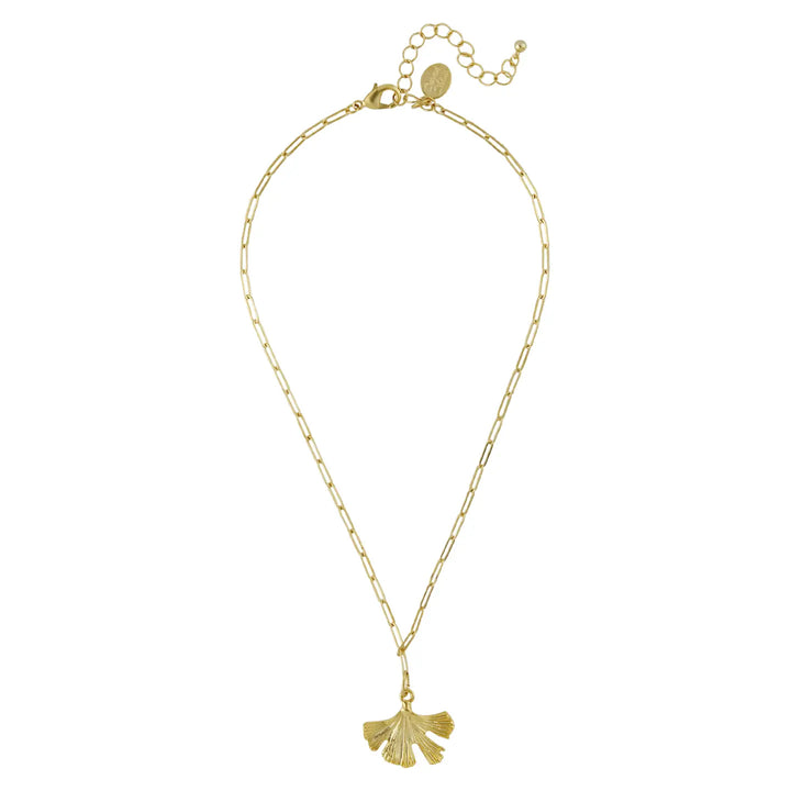 Gingko Paperclip Necklace