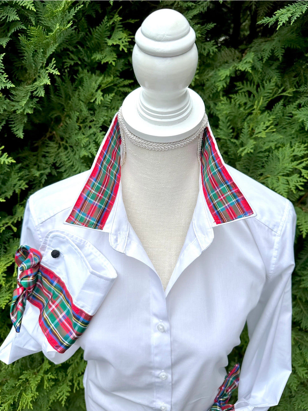 Stewart Plaid French Cuff Blouse