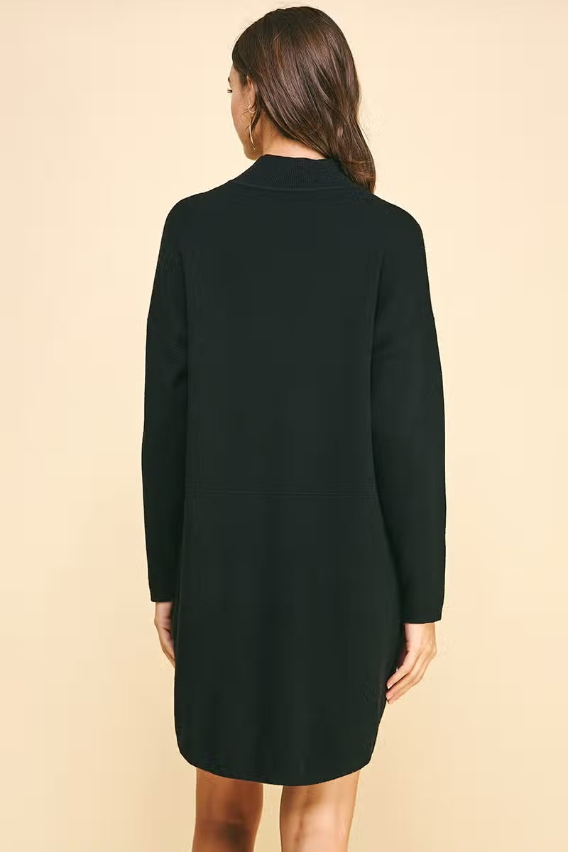 Black Mock Neck Sweater Dress