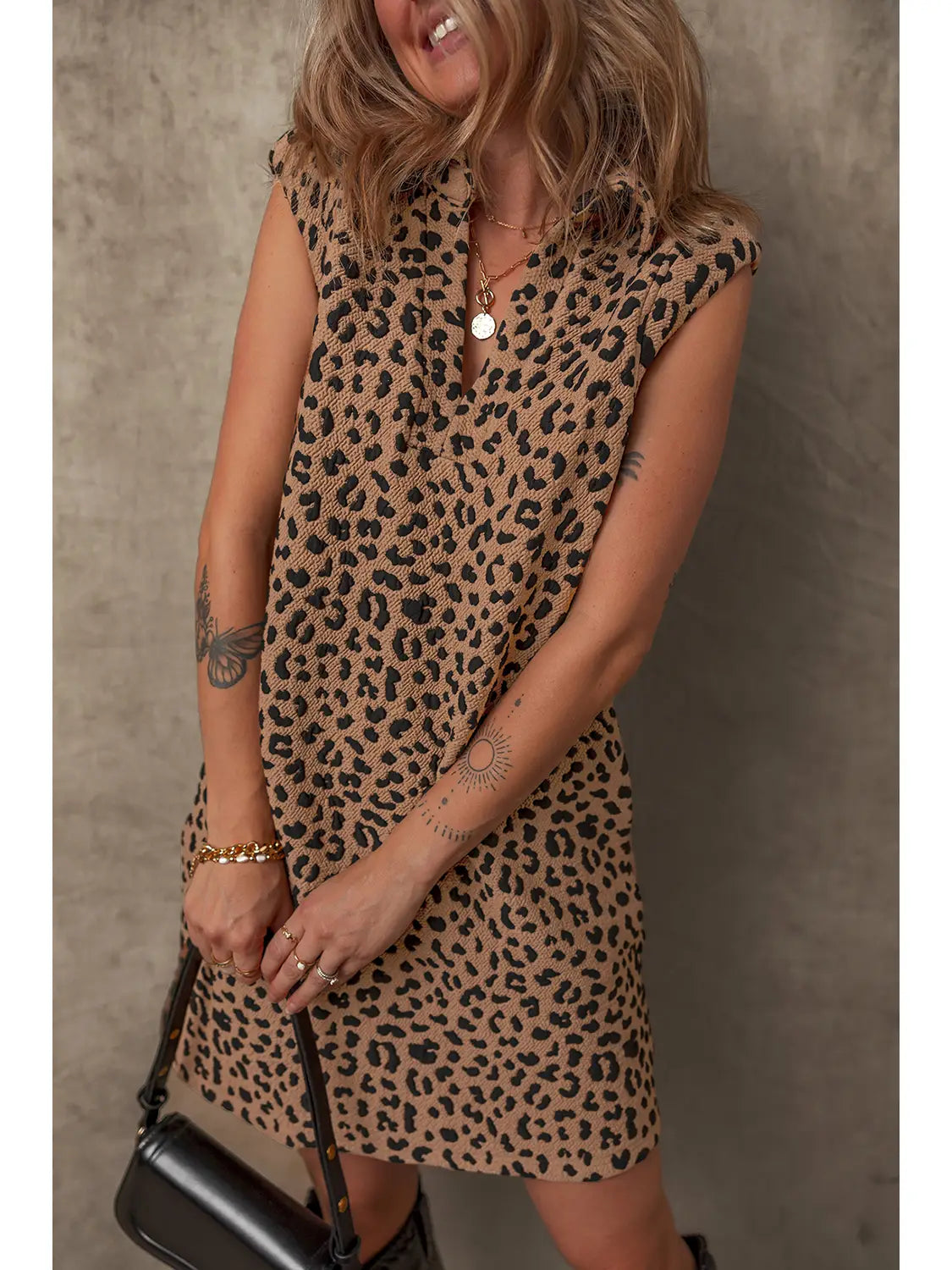 Karina Leopard Collared Dress