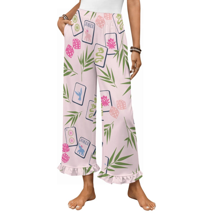 Mahjong Ruffled Pajama Pants