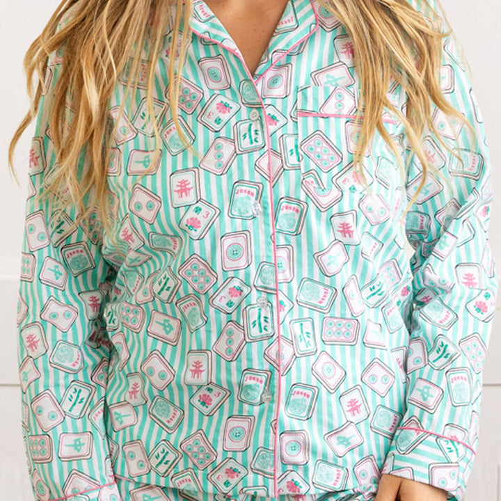 Mahjong Long Pajama Set