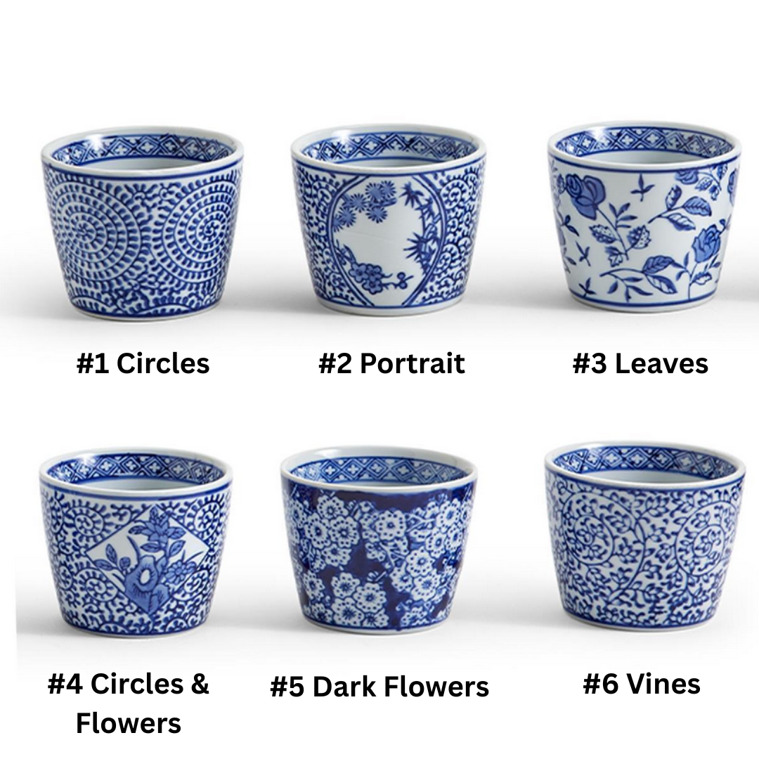 Small Blue & White Canton Cachepot