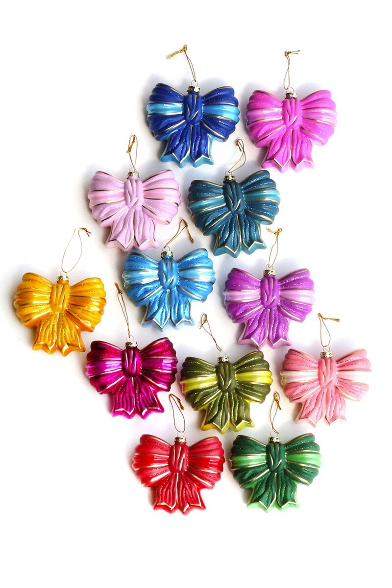 Satin Bow Glass Ornament