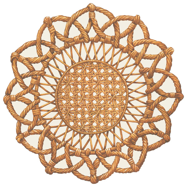 Rattan Weave Die Cut Paper Placemats Set/12