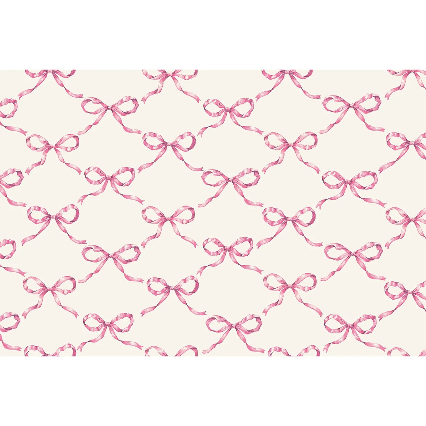 Pink Bow Paper Placemats Set/24